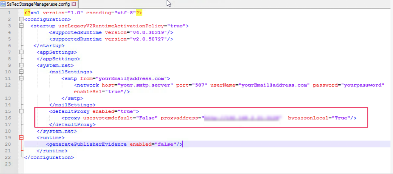 Config file path