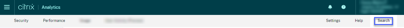 Top bar search