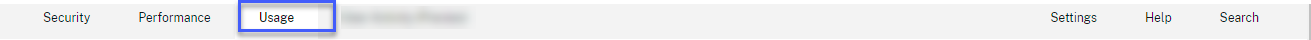 Usage tab