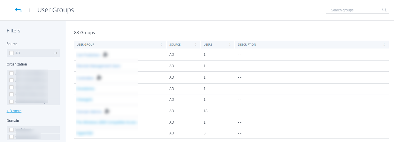 User group page