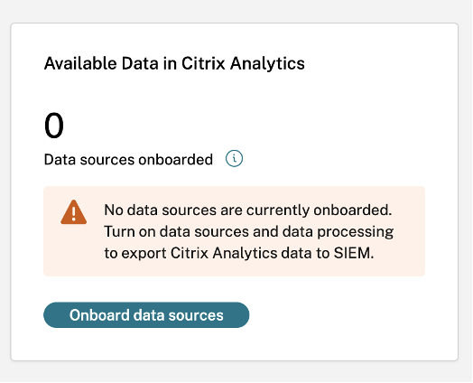 Warning message for no data sources