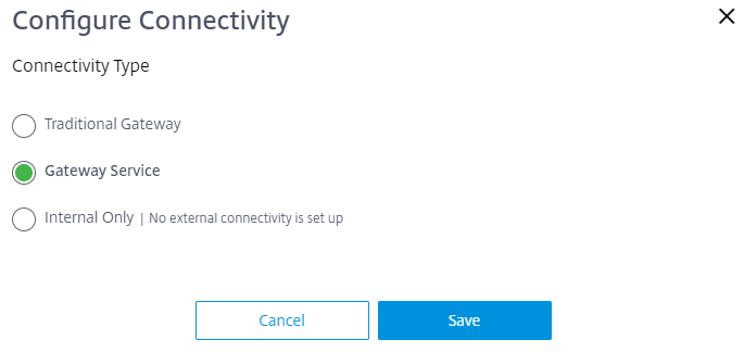 Configure Connectivity dialog