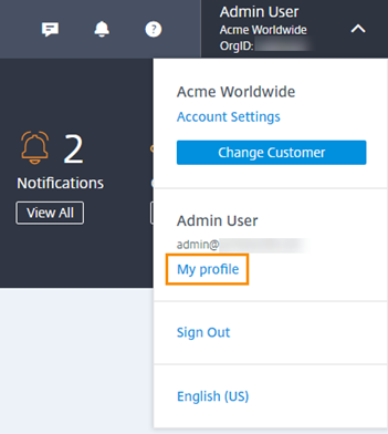 My Profile menu link