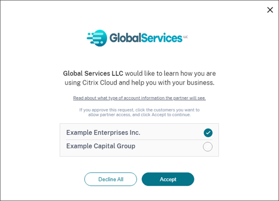 Invitation approval dialog