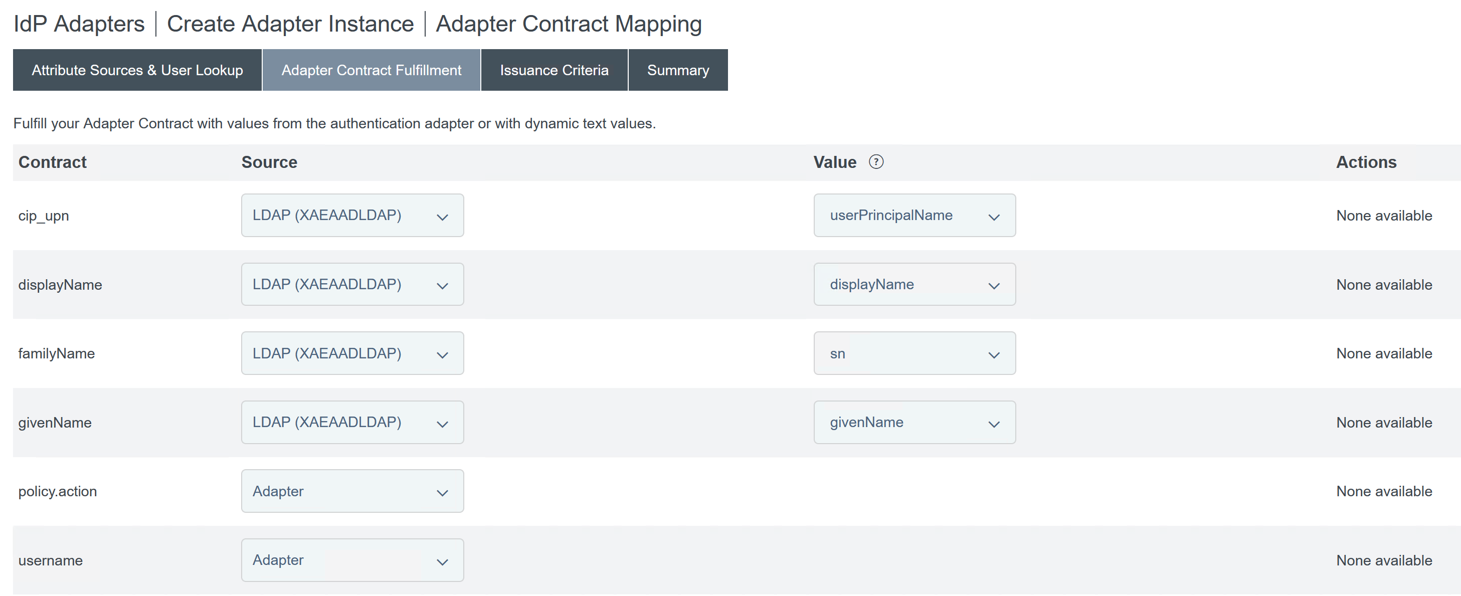 Configure Adapter Contract Fulfilment