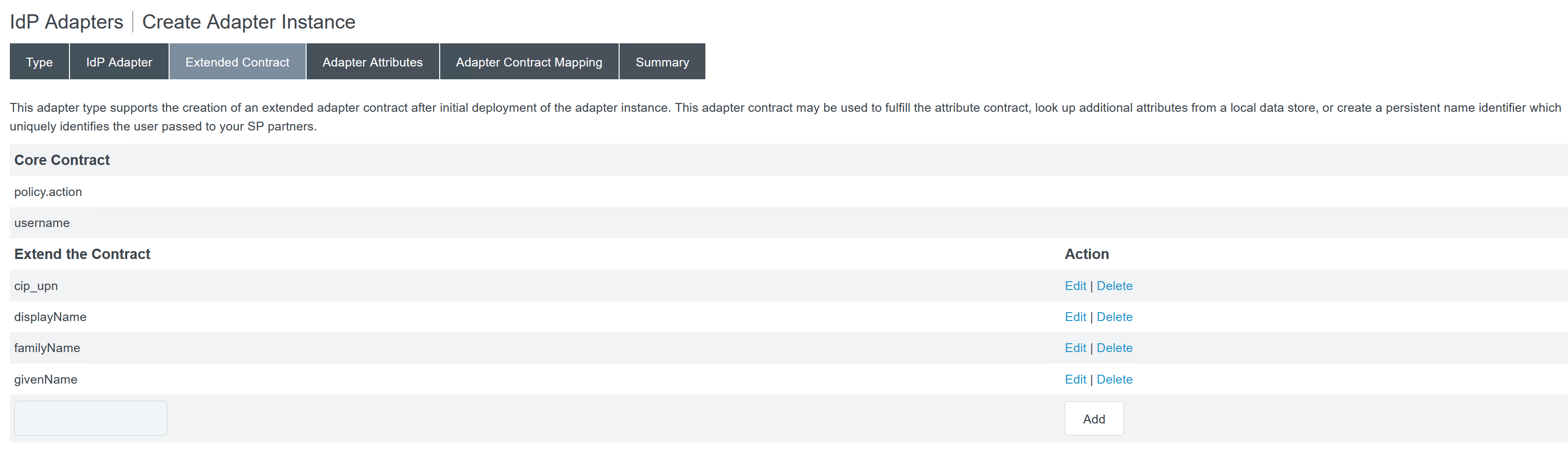 Configure extended contract