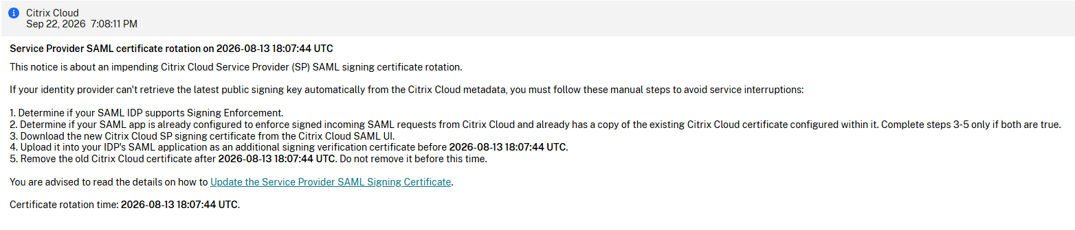 Citrix Cloud Email Notification