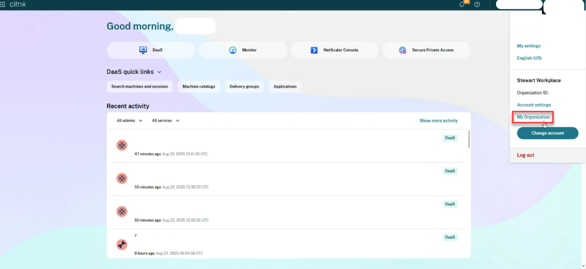 Create Citrix Cloud account