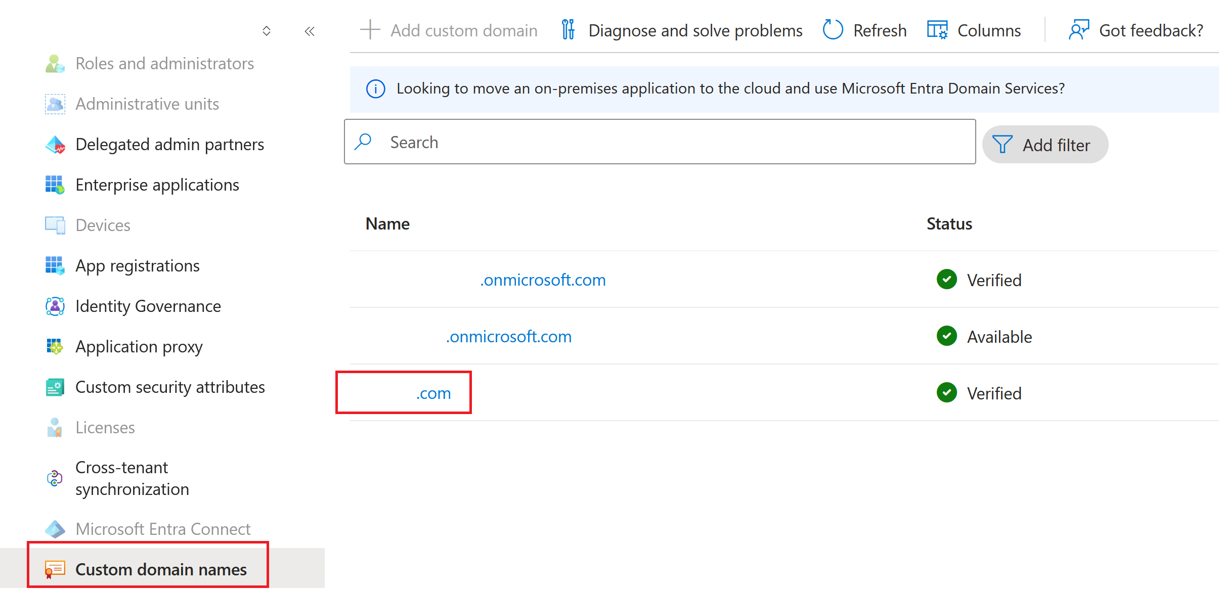 Custom domain names