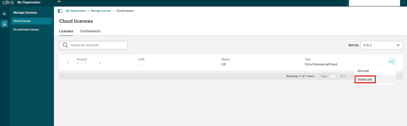 Deallocate accounts