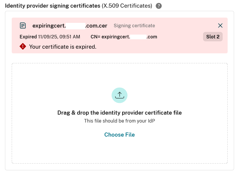 Expired certificate
