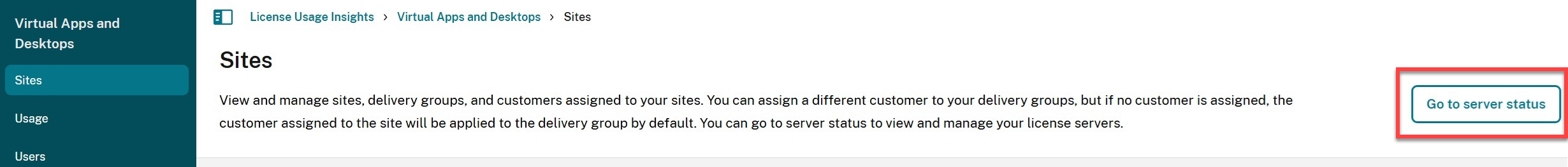 Go to server status