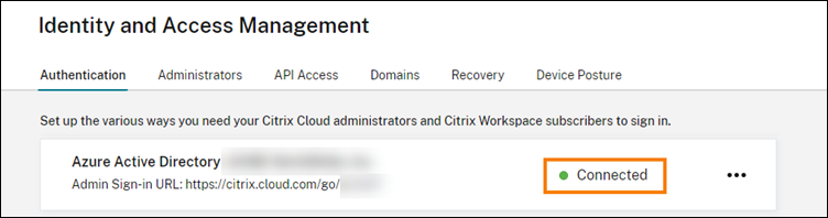 Entra ID provider with connection state highlighted