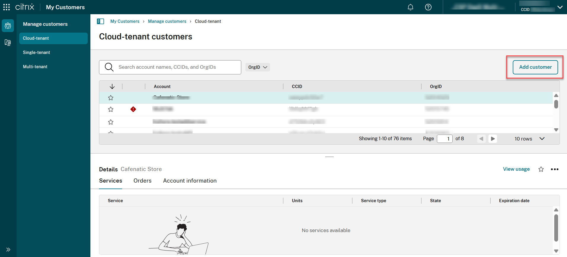 Manage Customers