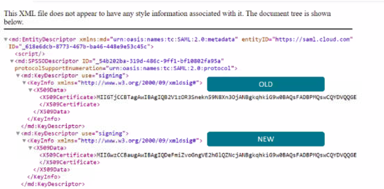 Metadata XML file example