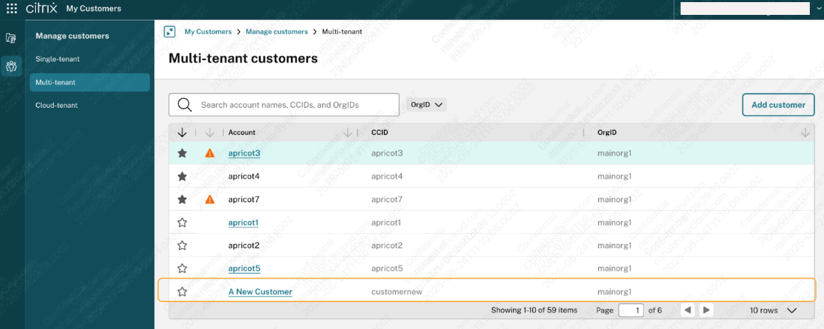 Multi Customer List