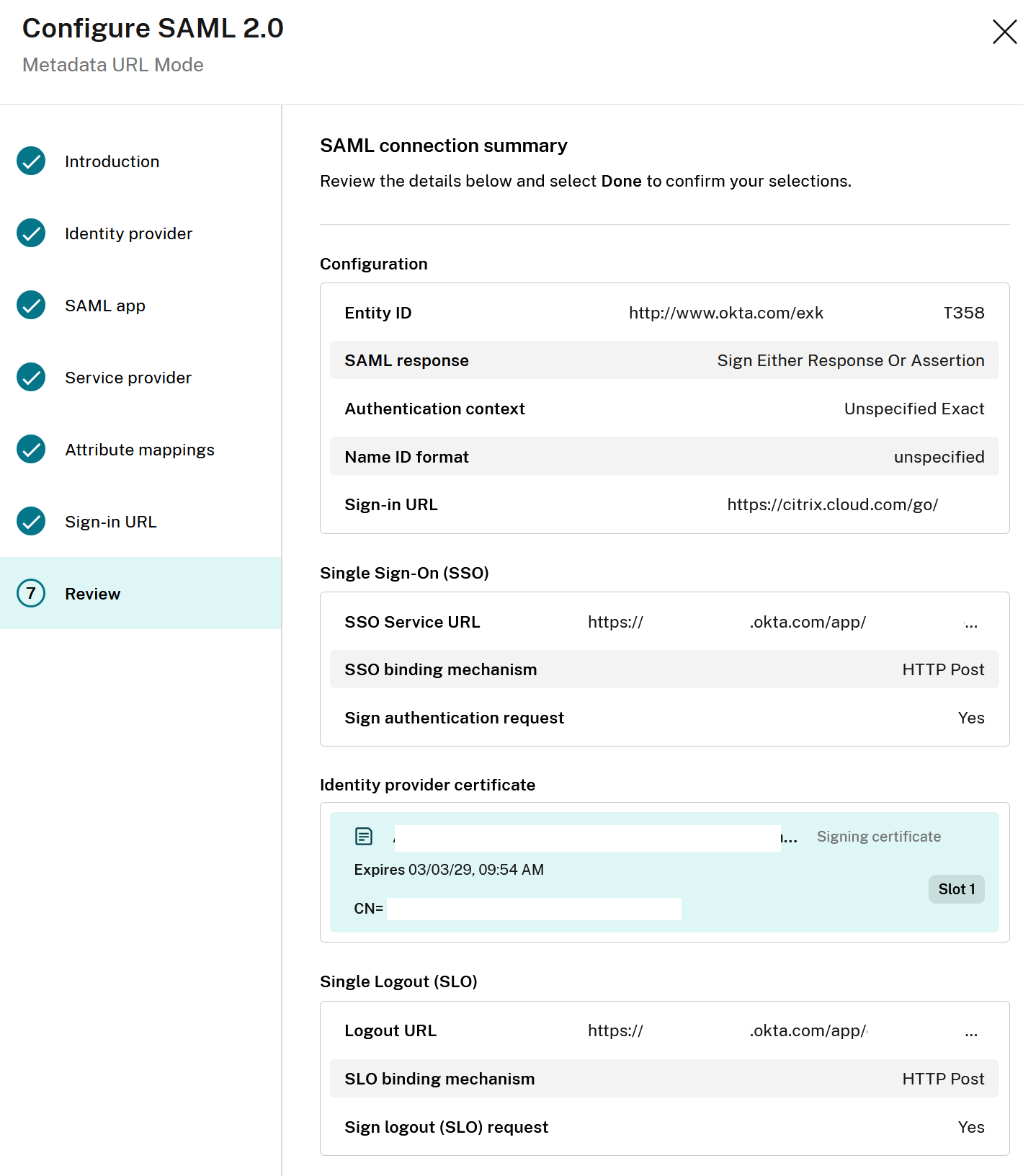 SAML Manual Summary