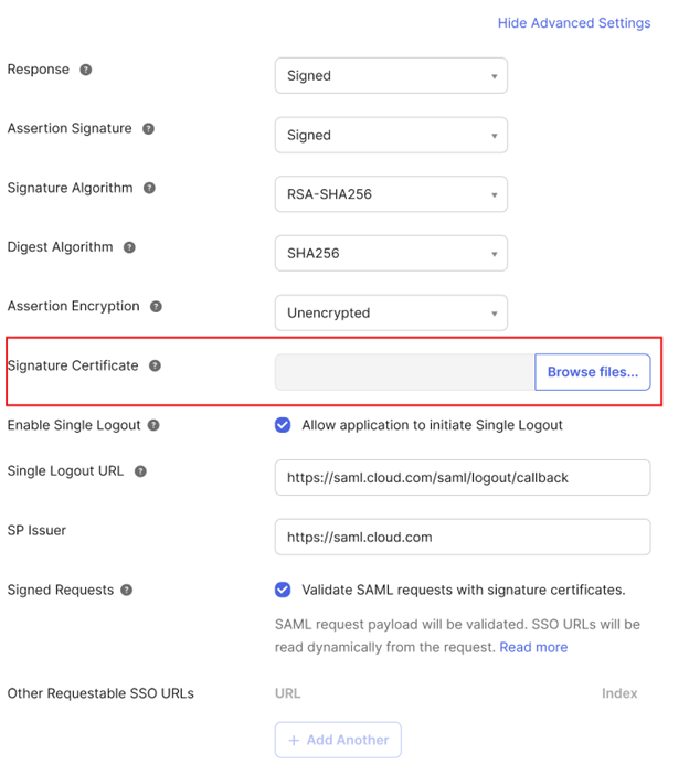 Signature certificate