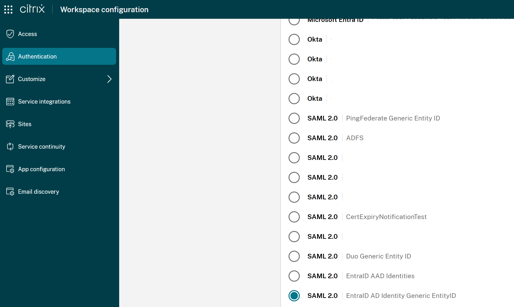 Screenshot of authentication page