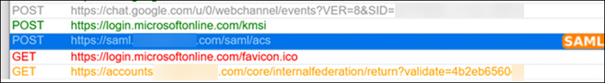 Example of SAML response from networking tool