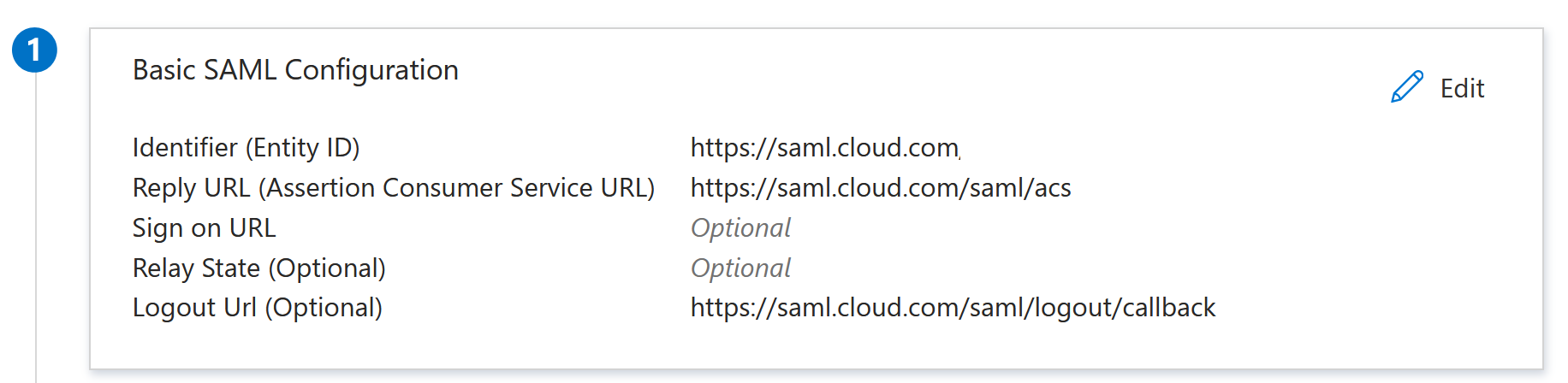 Basic SAML configuration