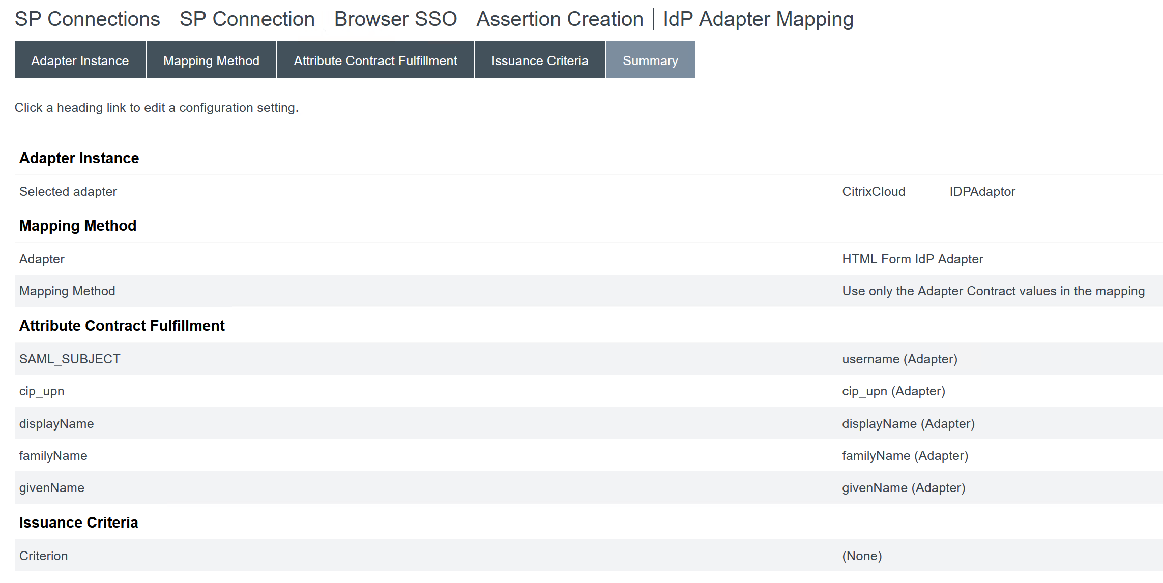 completed IDP Adapter Mapping
