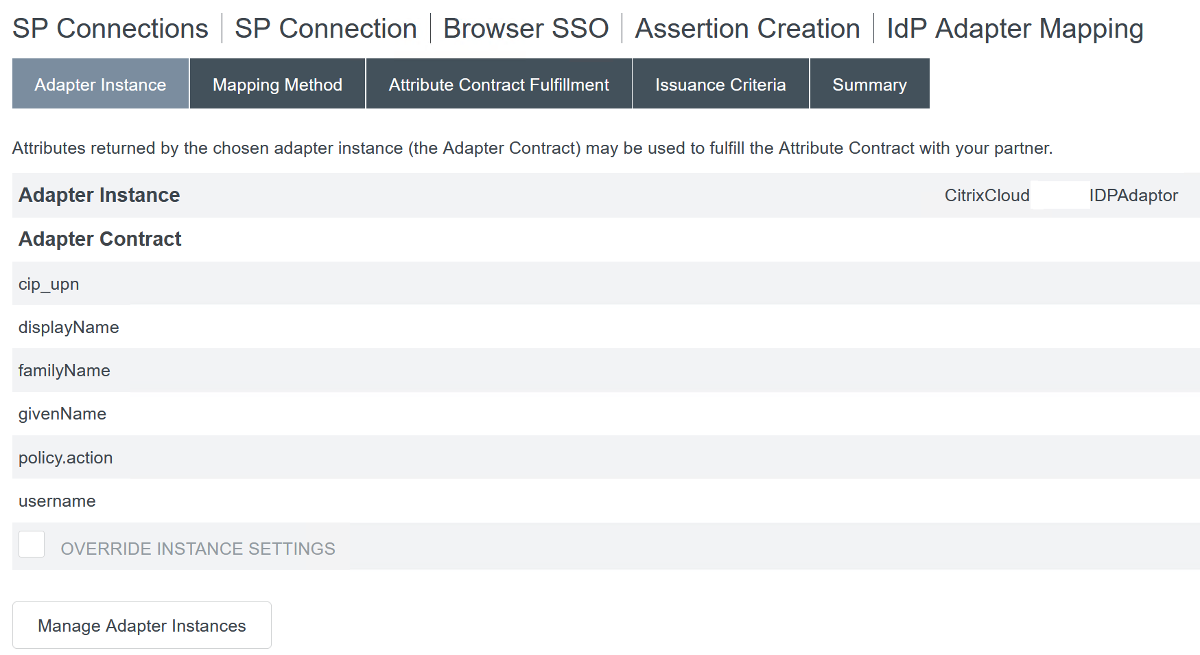 Configure Adapter Instance