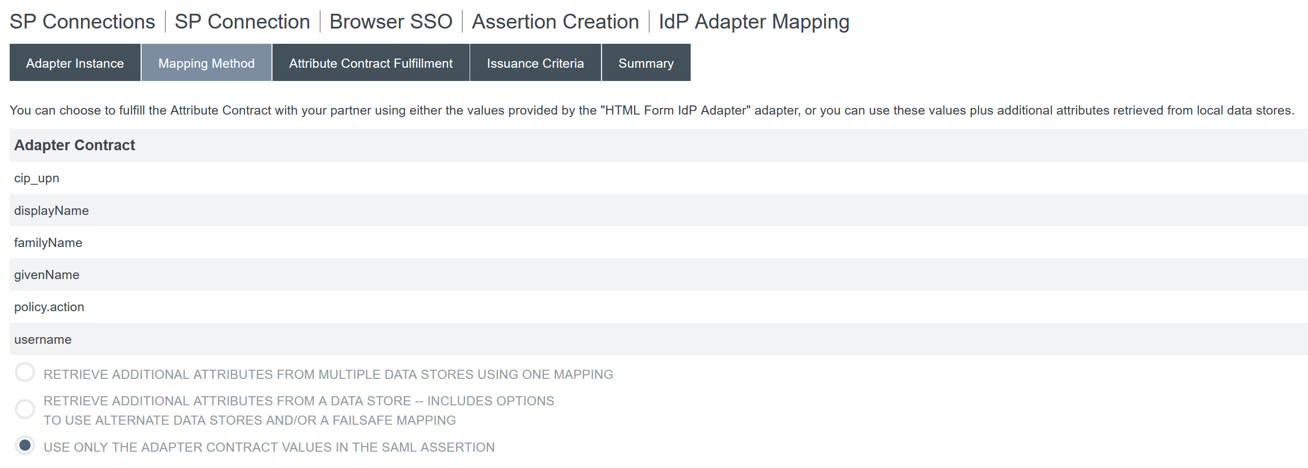 Configure Mapping Method