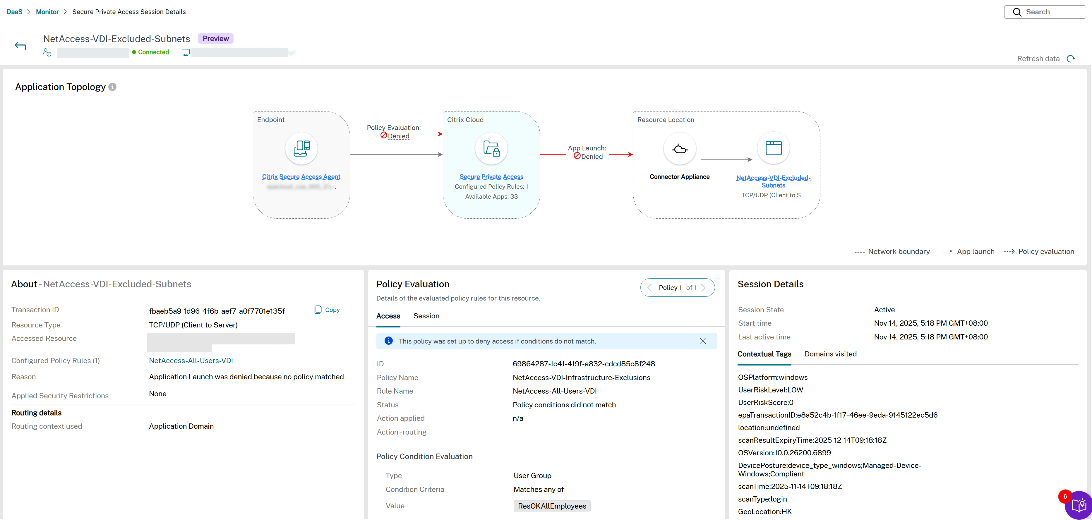Application topology-TCP and UDP-failed