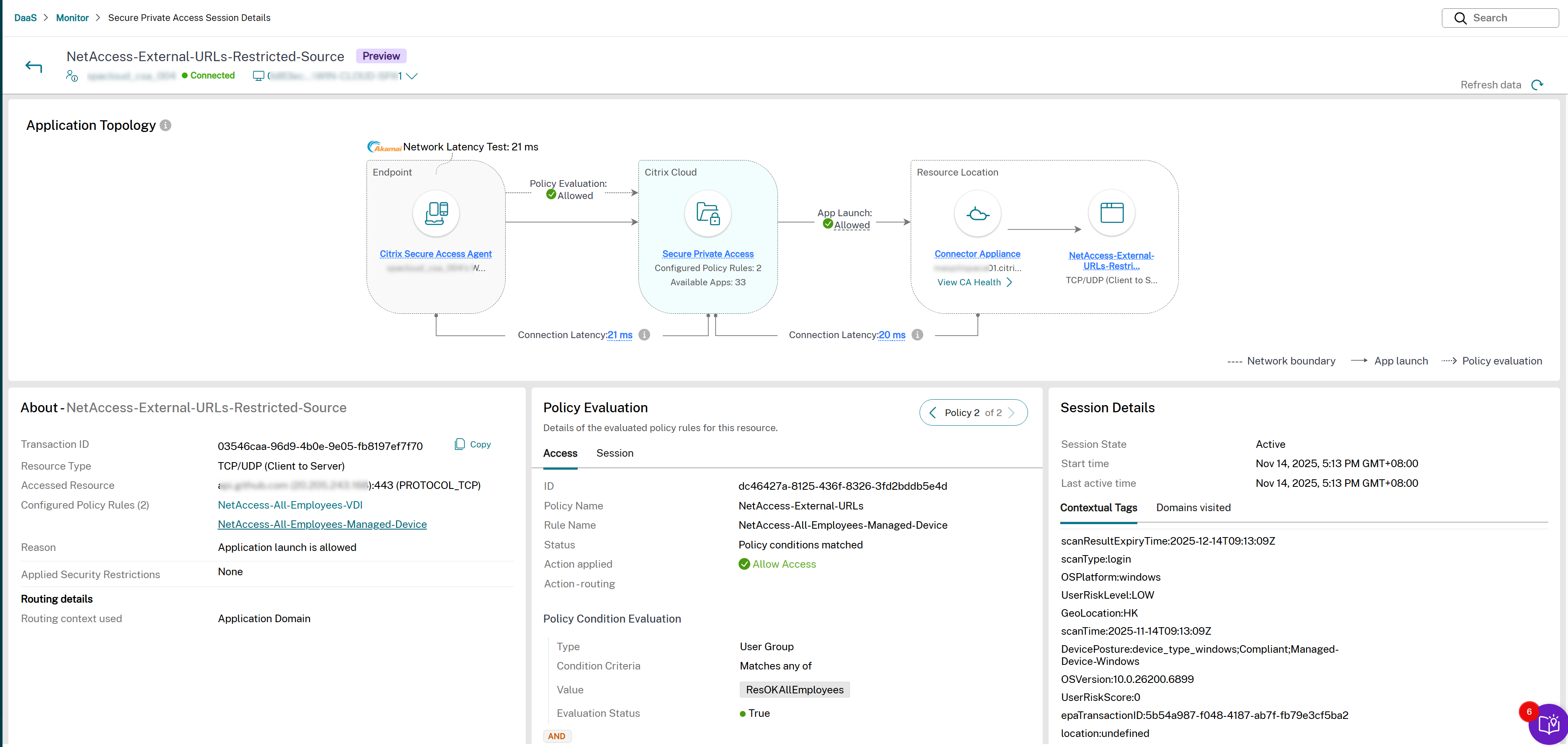 Application topology-TCP and UDP-success