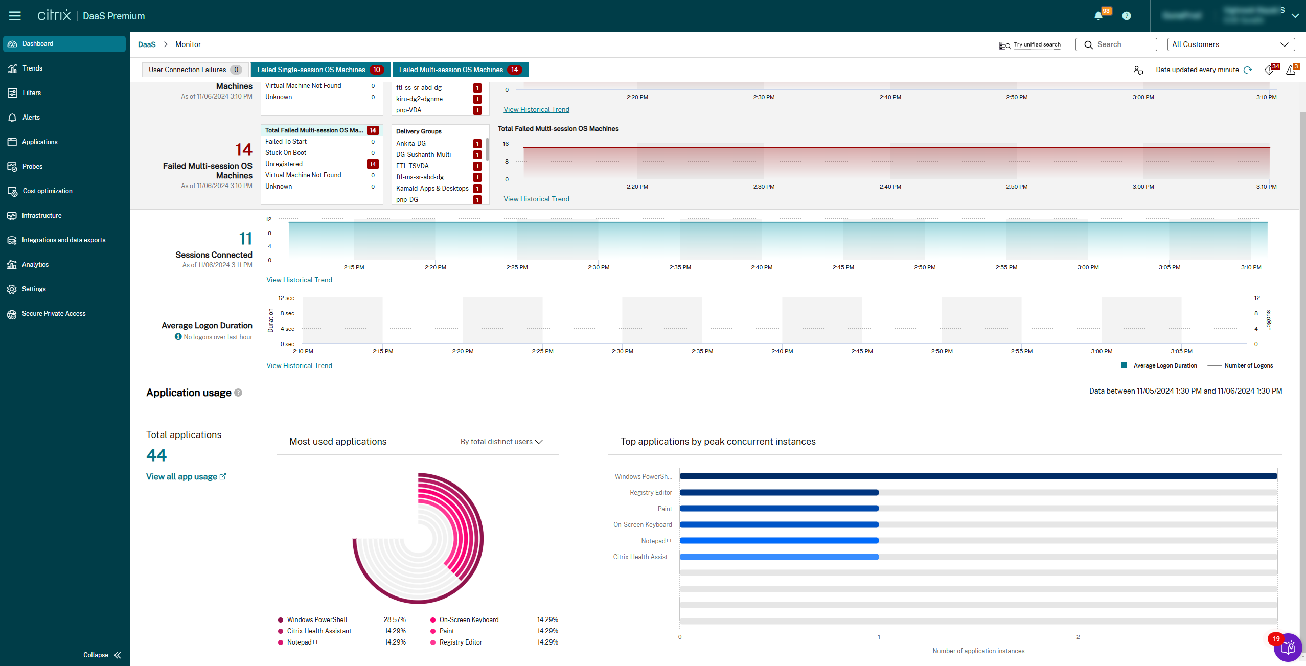 Enhanced application page