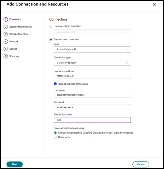 Add Connection and Resources