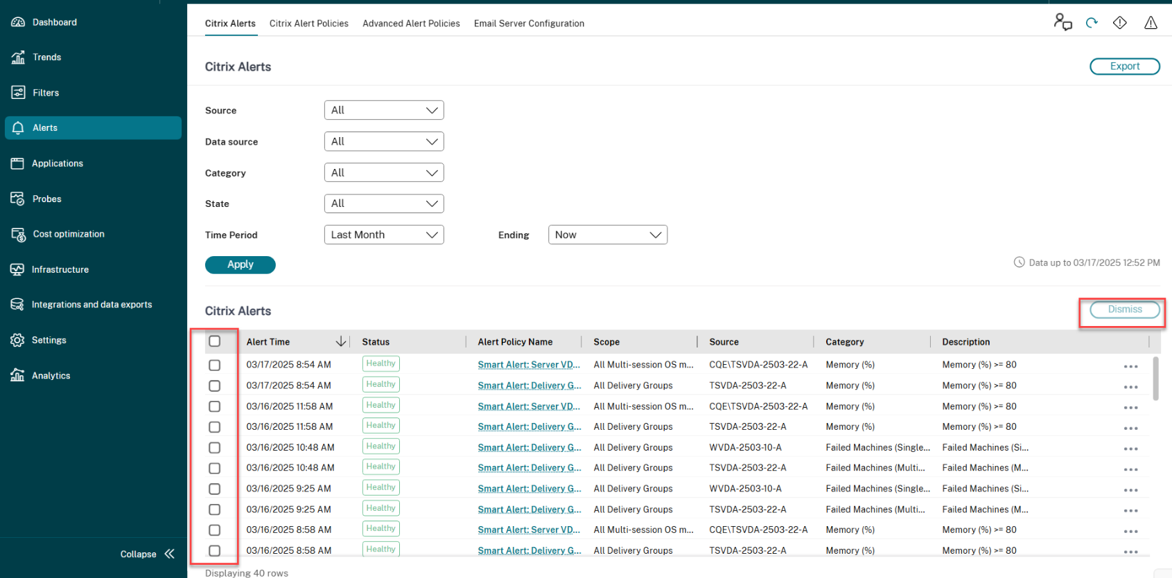 Bulk alerts