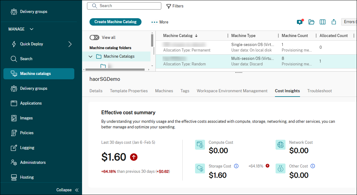 Cost insights