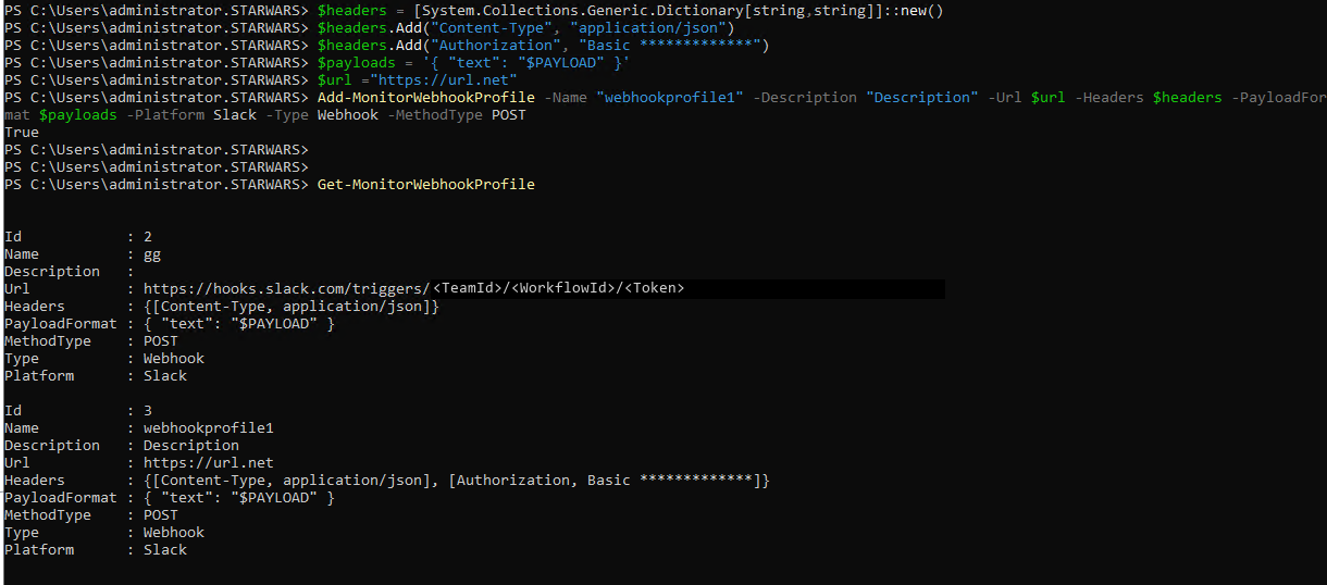 Create webhook