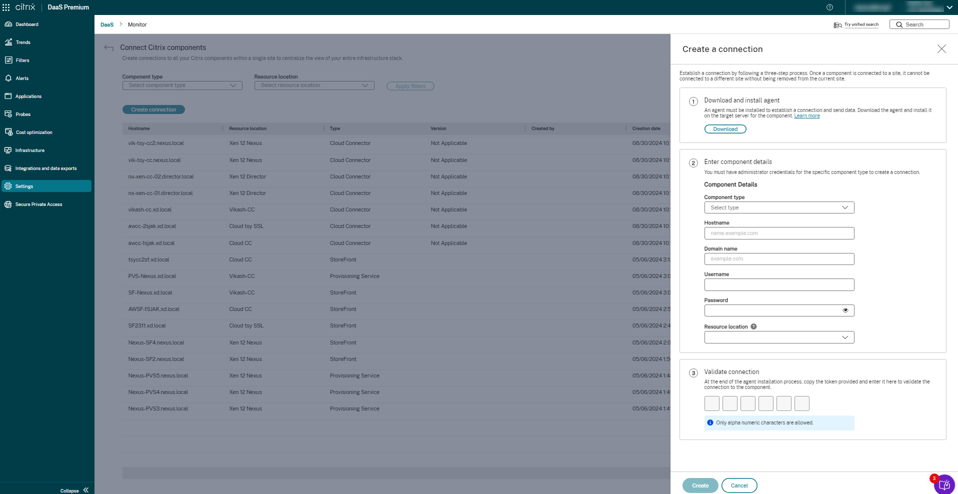 Create connection window
