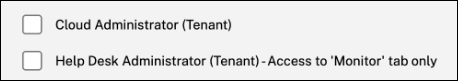 Roles for tenant admins