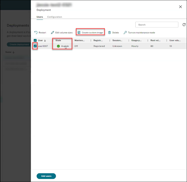 Deployment pane