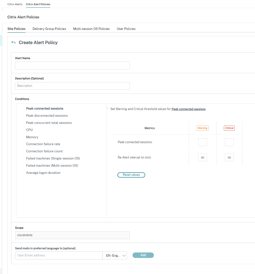 Monitor Alerts Policies