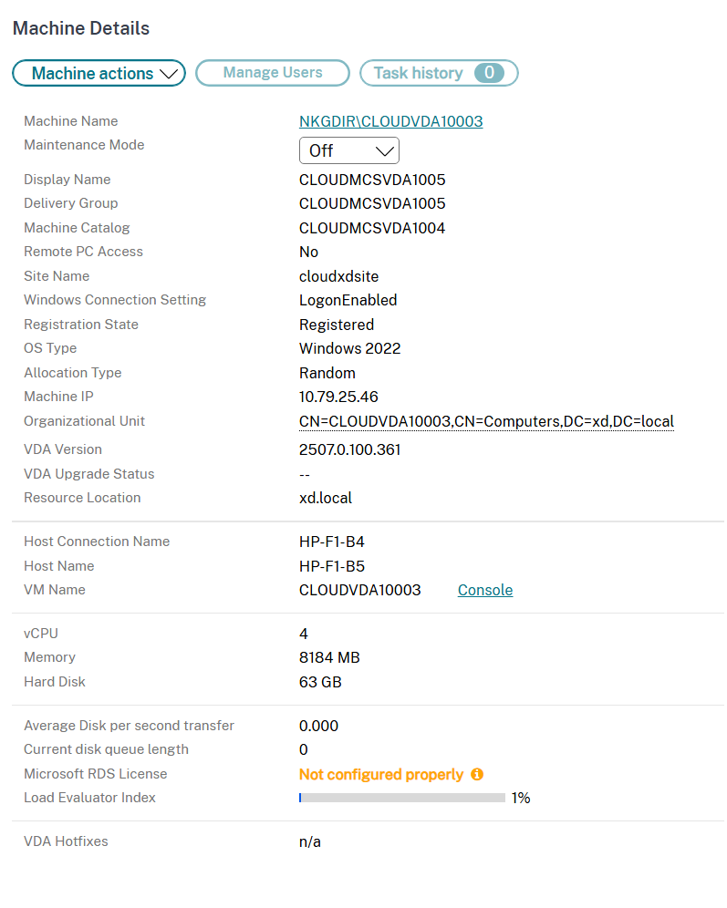Machine console access