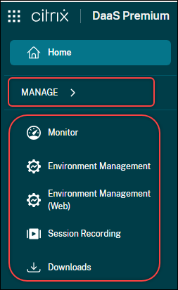 items other than Manage