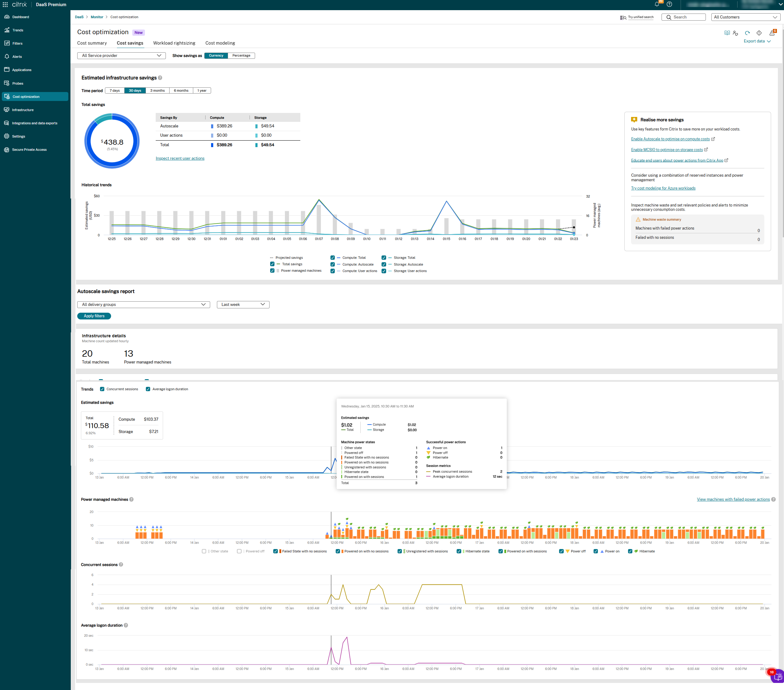 Cost optimization page