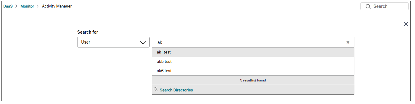 Search user
