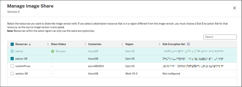 Resources that you want to share with the image version