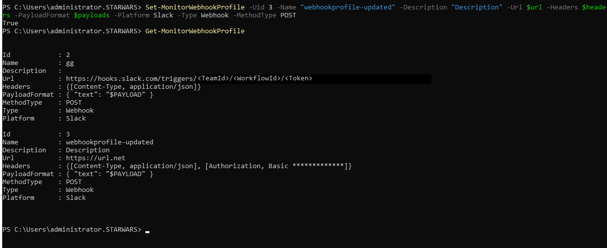 Update webhook