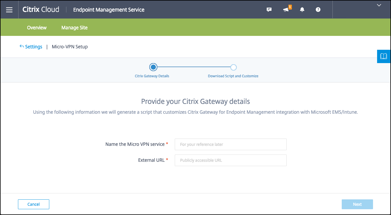 NetScaler Gateway details page