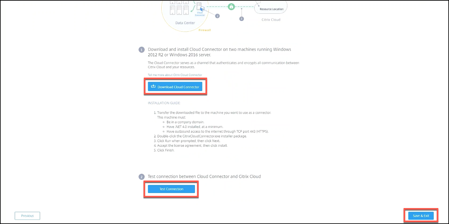 The test connection option