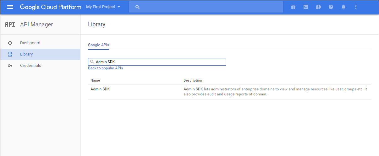 The Admin SDK search