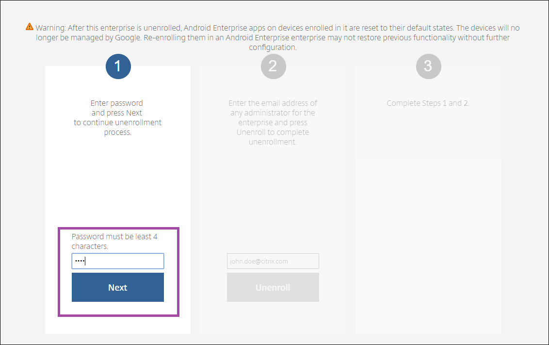 The password field