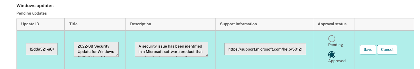 Device Policies configuration screen